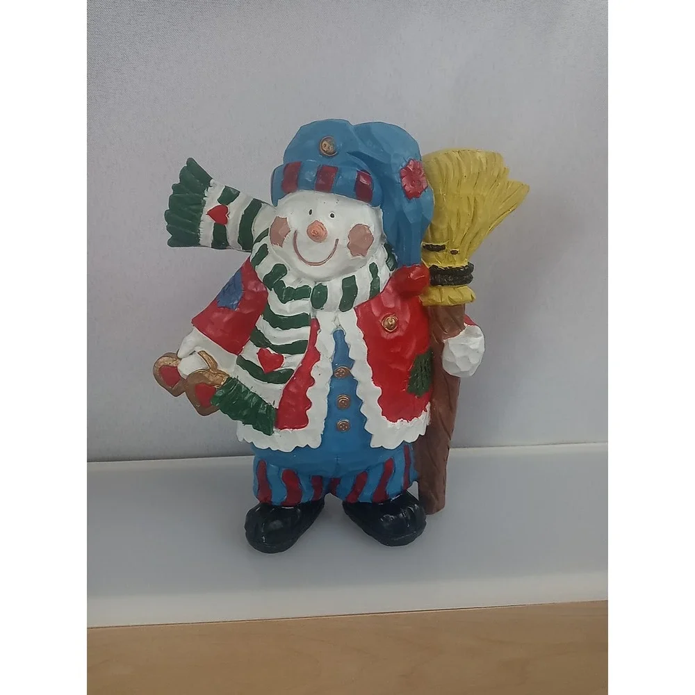 Vintage Ceramic Snowman Figurine 1990's Christmas Figure Holiday‎ Decoration